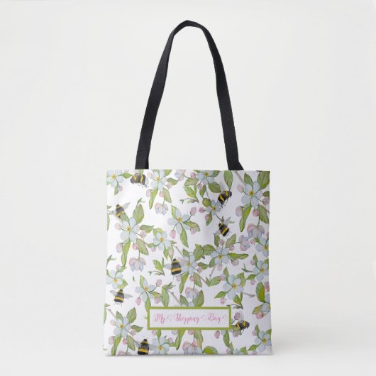 Veertuinbloei en hommels tote bag (Voorkant)