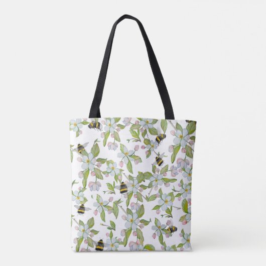 Veertuinbloei en hommels tote bag (Achterkant)