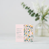 Veertuinen Botanische Patroonroze Vierkante Visitekaartje (Staand voorkant)