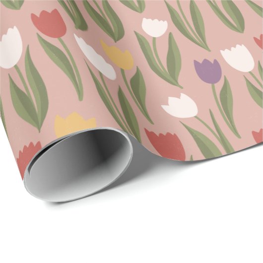 Veertulpdradenpapier Cadeaupapier (Rol Hoek)