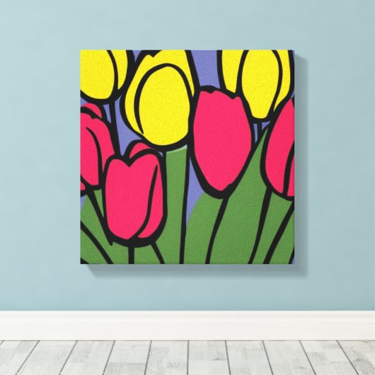 Veertulpen Canvas Afdruk (Insitu (Houten vloer))