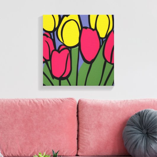 Veertulpen Canvas Afdruk (Insitu (Woonkamer))