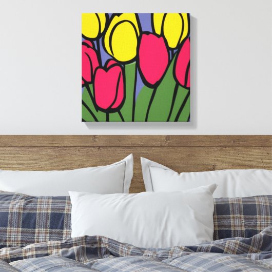 Veertulpen Canvas Afdruk (Insitu (Slaapkamer))