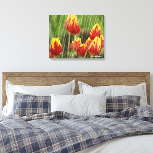 Veertulpen Canvas Afdruk (Insitu (Slaapkamer))