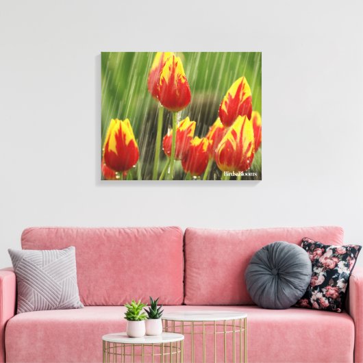 Veertulpen Canvas Afdruk (Insitu (Woonkamer))