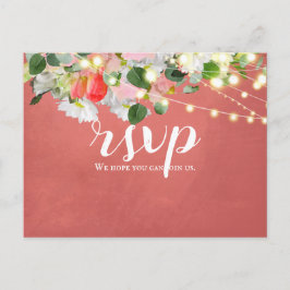 Veertulpen en Rozen| Blush RSVP Briefkaart