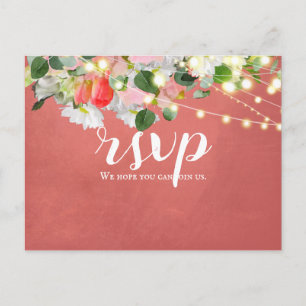 Veertulpen en Rozen Blush RSVP Briefkaart
