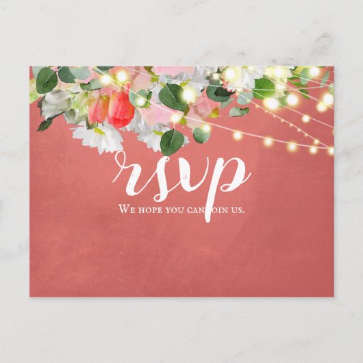 Veertulpen en Rozen| Blush RSVP Briefkaart (Voorkant)