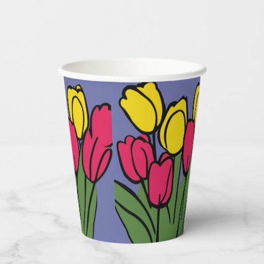 Veertulpen Papieren Bekers (Achterkant)
