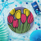 Veertulpen Papieren Bordje (Feest)