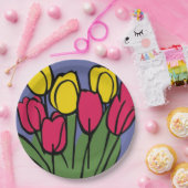 Veertulpen Papieren Bordje (Feest)