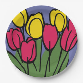 Veertulpen Papieren Bordje