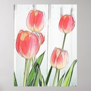 Veertulpen Poster