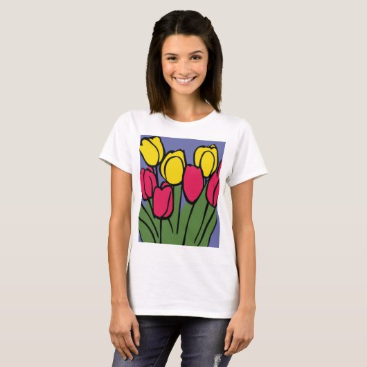 Veertulpen T-shirt (Voorkant volledig)