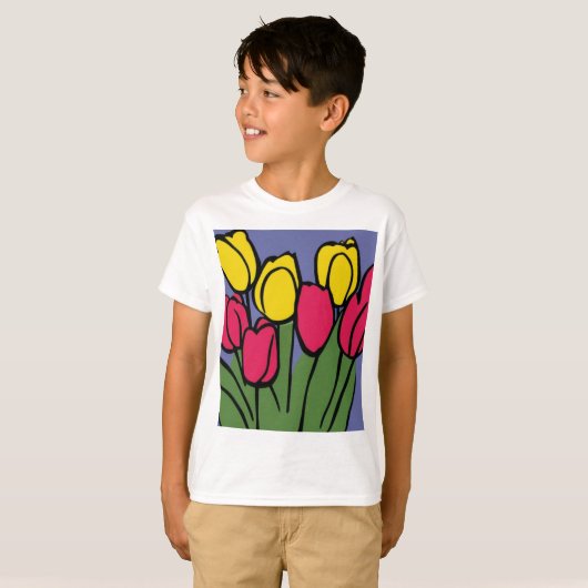 Veertulpen T-shirt (Voorkant volledig)