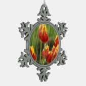 Veertulpen Tin Sneeuwvlok Ornament (Links)
