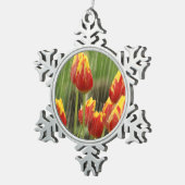 Veertulpen Tin Sneeuwvlok Ornament (Rechts)