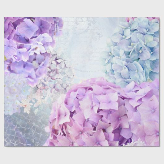 Veerventilator Hydrangea Pastel Collage Cadeaupapier (Vlak)