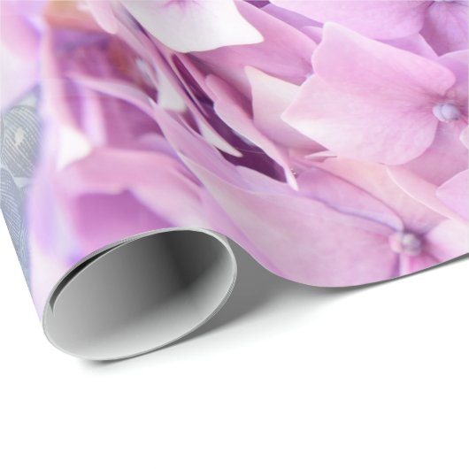 Veerventilator Hydrangea Pastel Collage Cadeaupapier (Rol Hoek)