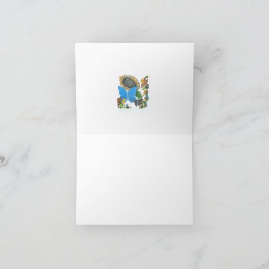 Veervlindercollage gevouwen kaart (Binnen)