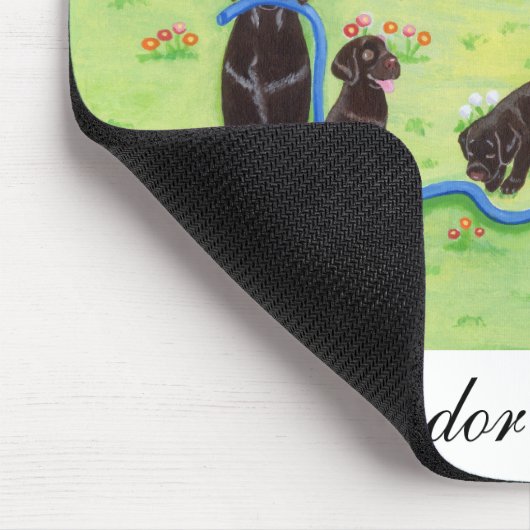 Veervloed Labradors schilderen Muismat (Hoek)