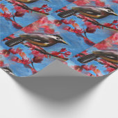 Veervogel schilderen cadeaupapier (Hoek)