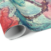 Veervogels die papierbloemen op hun vloerbedekking cadeaupapier (Rol Hoek)