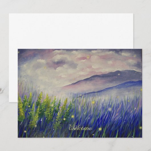 Veervoudige uitnodiging (blanco binnenzijde) (Voorkant / Achterkant)