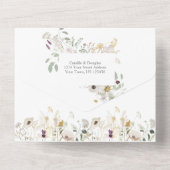 Veerzomer bloemen bladeren stenen | all in one uitnodiging (Achterkant)