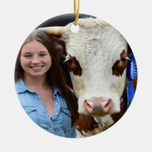 Veeshow Koe Foto Aanpassen Keramisch Ornament