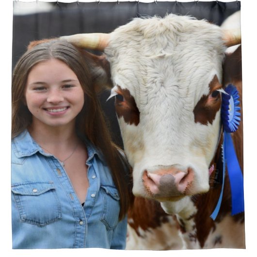 Veeshow Koefoto Aanpassen Douchegordijn (Voorkant)
