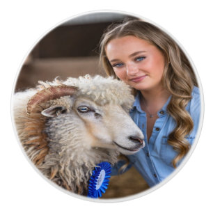 Veeshow Schapen Foto Aanpassen Keramische Knop