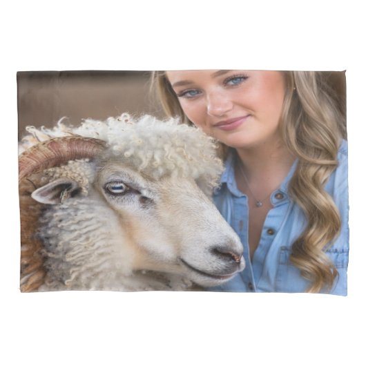 Veeshow Schapen Foto Aanpassen Kussensloop (Voorkant-Links)