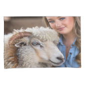 Veeshow Schapen Foto Aanpassen Kussensloop (Voorkant-Rechts)
