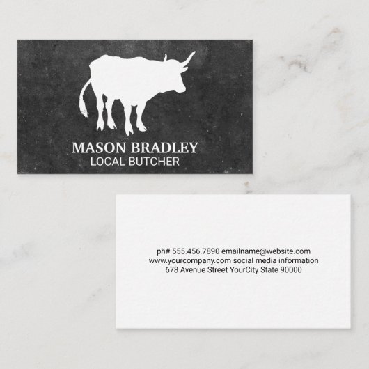 veessilhouet | landbouwgrond visitekaartje (Voorkant / Achterkant)