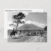  veeteelt voorbij San Miguel Volcano Briefkaart (Voorkant / Achterkant)