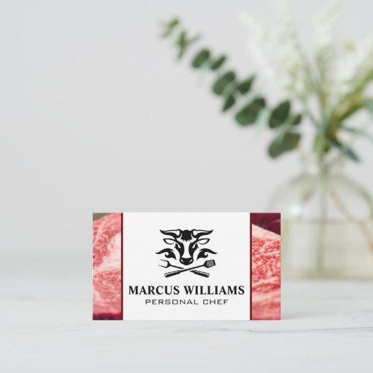 Veevlees Logo | biefstuk Visitekaartje (Staand voorkant)
