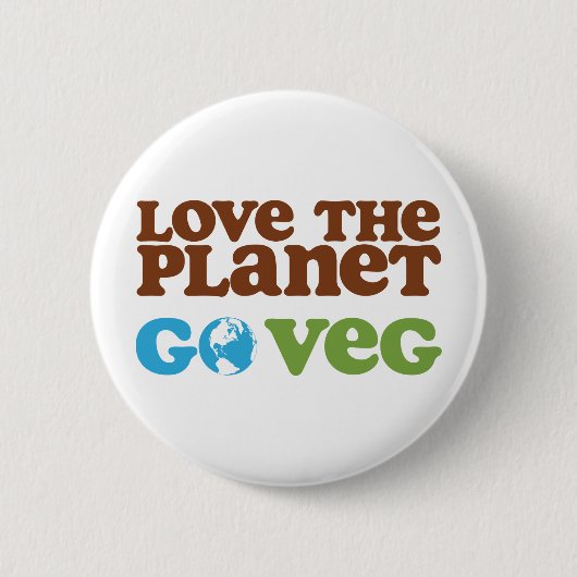 Veg houden van de planeet ronde button 5,7 cm (Voorkant)