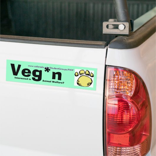 Veg*n Bumpersticker met grens voor ... - Gepersona (Op Truck)
