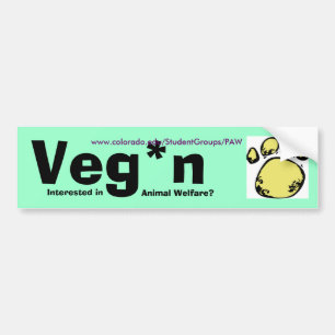 Veg*n Bumpersticker met grens voor ... - Gepersona