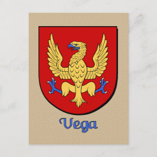 Vega Family Heraldic Shield Briefkaart