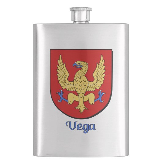 Vega Heraldic Shield Heupfles (Voorkant)