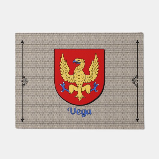 Vega Historisch Schild op Cobblestone Deurmat (Voorkant)