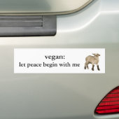 vegaan: laat de vrede beginnen met mij ( baby geit bumpersticker (Op auto)