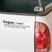 vegaandefinitie wit bumpersticker (Op Truck)