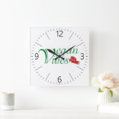 Vegaanse viben vierkante klok (Huis)