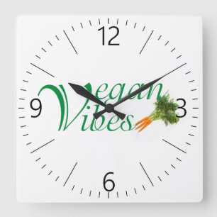 Vegaanse viben vierkante klok