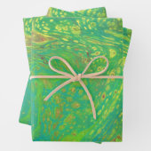 Vegabond Dreams 2 Abstract groen inpakpapier (In situ)