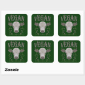 VEGAN - */* 25 VIERKANTE STICKER (Vel)