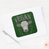 VEGAN - */* 25 VIERKANTE STICKER (Envelop)